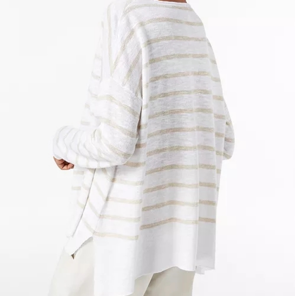 Eileen Fisher Organic Linen Dolman Sleeve Boxy Cozy Prarie CabinCore Top - Picture 3 of 16